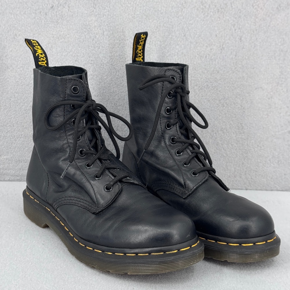 Dr. Martens Pascal Boot Womens 10 Black Virginia Leather Combat Grunge Goth 1460